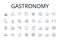 Gastronomy line icons collection. Culinarian Cuisine, Epicurean Delights, Foodie Culture, Gourmet Fare, Savory