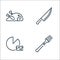 Gastronomy line icons. linear set. quality vector line set such as fork, cheese, knife