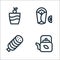 Gastronomy line icons. linear set. quality vector line set such as teapot, ham, burrito