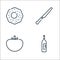 Gastronomy line icons. linear set. quality vector line set such as wine bottle, tomato, table knife