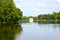 GATCHINA, RUSSIA. A view of Lake Beloye and the pavilion of Venus in the Gatchina park