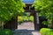 The gate and approach of Komyo-ji temple.  Kyoto Japan