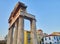 Gate of Athena Archegetis in Roman Agora of Athens, Greece.