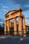 Gate of Athena Archegetis in the Roman Agora at sunset, Athens, Greece