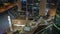 Gate Avenue promenade located in Dubai international financial center aerial night timelapse.