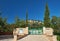 The gate of Botanical garden near village of Latchi on Akamas Peninsula.  Cyprus