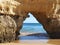 Gate in the cliffs to the beach praia da Rocha in Portimao in Portugal