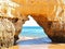 Gate in the cliffs to the beach praia da Rocha in Portimao in Portugal