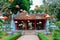 Gate at courtyard at Temple of Literature in Hanoi