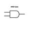 AND Gate. electronic symbol of open switch Illustration of basic circuit symbols.