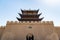 The gate facing the Gobi desert of Jiayuguan Fort, Gansu, China