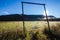 Gate Field Grass Bales Farm Mountains