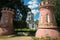 A gate in the form of towers in Goncharov family estate in Yaropolets village