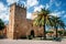 Gate of the Fortress wall of the historical city of Alcudia, Mallorca