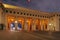 The gate into Heldenplatz (Heroes Square), at night - landmark attraction in Vienna, Austria