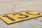 Gate layout on the asphalt in airport terminal. Yellow color. Travel concept. number thirteen