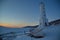 Gate lighthouse on the shore of the Nagaevskaya Bay, Sea of Okhotsk.