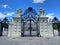 Gate with lions statue in Belvedere Palace, , Vienna, Austria