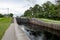 Gate locks at Caledonian Canal in Fort William city, Scotland. It connects Inverness, Fort Augustus, Loch Ness and Lochy and Fort