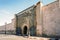 Gate in medieval city walls of Marrakech, Morocco