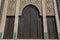 Gate and mosaic of hasan mosque 2 in morocco