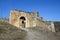 The gate of the strength, spanish: Puerta de la Fuerza, and roman road in Sepulveda, Segovia, Spain. Part of the ruins of the fort