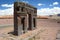 Gate of the sun, rear view. Tiwanaku archaeological site. Bolivia