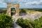 Gate on Tapshan Plateau of Cave City in Cherkez-Kermen Valley, Crimea