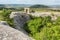 Gate on Tapshan Plateau of Cave City in Cherkez-Kermen Valley, Crimea