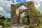 Gate on Tapshan Plateau of Cave City in Cherkez-Kermen Valley, Crimea