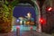 Gate to the Royal Wawel Castle in Krakow at night