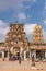 Gate to Shiva courtyard and Vimanam at Virupaksha temple, Hampi, Karnataka, India