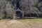 Gate to the territory of the Christian church in the mountains Greece, Peloponnese