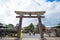 Gate to Toyotomi Hideyoshi statue at Hokoku Shrine in Osaka, Japan