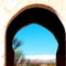 gate in todra gorge morocco africa and village