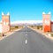 gate in todra gorge morocco africa and village