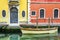 Gate venice colorful buildings moored boat canal italy venetian