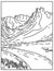 Gates of the Arctic National Park and Preserve in the Brooks Range of Northern Alaska USA Mono Line Art Poster