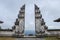 Gates of Heaven by Lempuyang temple, the famous instagram gate without fake mirror reflection with the volcano Gunung Agung in the