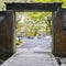 Gates in park in Kyoto, Japan.