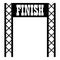 Gates racing finish icon, simple style