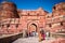 At the gates to the Red Fort