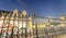 Gates of Westminster in front of Houses of Parliament, night vie