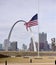 Gateway Arch and Half Mast Flag