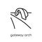 Gateway arch icon. Trendy modern flat linear vector Gateway arch