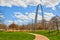 Gateway Arch in St. Louis from park in early spring