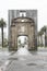 Gateway of the Citadel, in Montevideo, Uruguay, a rainy day