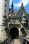 Gateway entrance of castle, gothic revival architecture in Germany