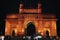 Gateway of India captured at night with beautiful reddish glow