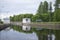 Gateway `Mustola` on the Saimaa canal, summer cloud in the morning. Finland